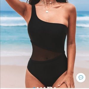 Cupshe Mesh One-Shoulder One Piece Swimsuit